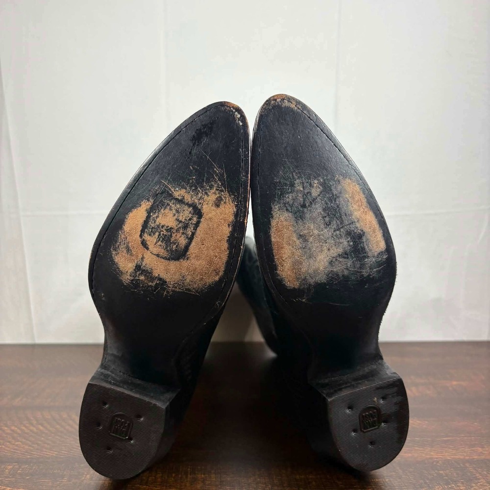 Dan Post Womens Black Teju Lizard Exotic Leather Cowboy Boots Size 7 M Vintage - Picture 8 of 10